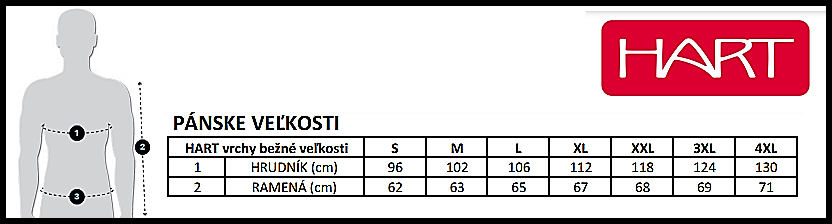 velkost hart vrch